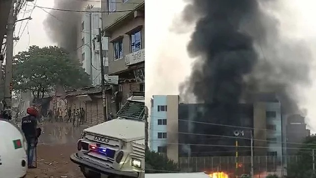 গাজীপুরে শ্রমিক হত্যার জেরে পোশাক কারখানায় আগুন