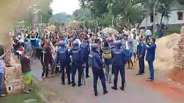 নান্দাইলে বিএনপি-পুলিশ সংঘর্ষ, গুলি, আহত ৩৫