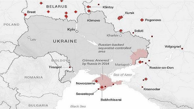ইউক্রেনের তিন দিকে অস্ত্রসজ্জিত রাশিয়ার সেনা