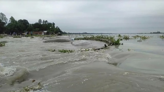 কুড়িগ্রামে ভেঙে গেছে বন্যা নিয়ন্ত্রণ বাঁধ, প্লাবিত নিম্নাঞ্চল