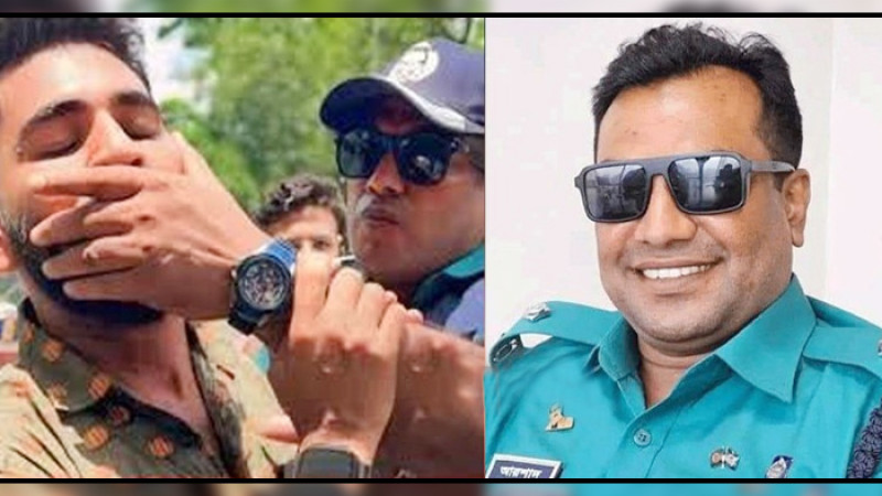 শিক্ষার্থীর মুখ চেপে ধরা সেই পুলিশ সদস্য বরখাস্ত