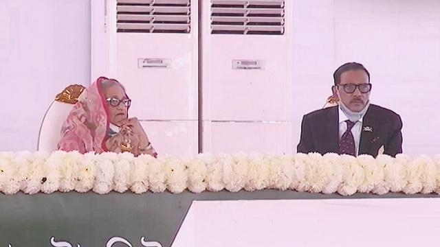 মেট্রোরেলের ফলক উন্মোচনের পর সুধি সমাবেশে প্রধানমন্ত্রী